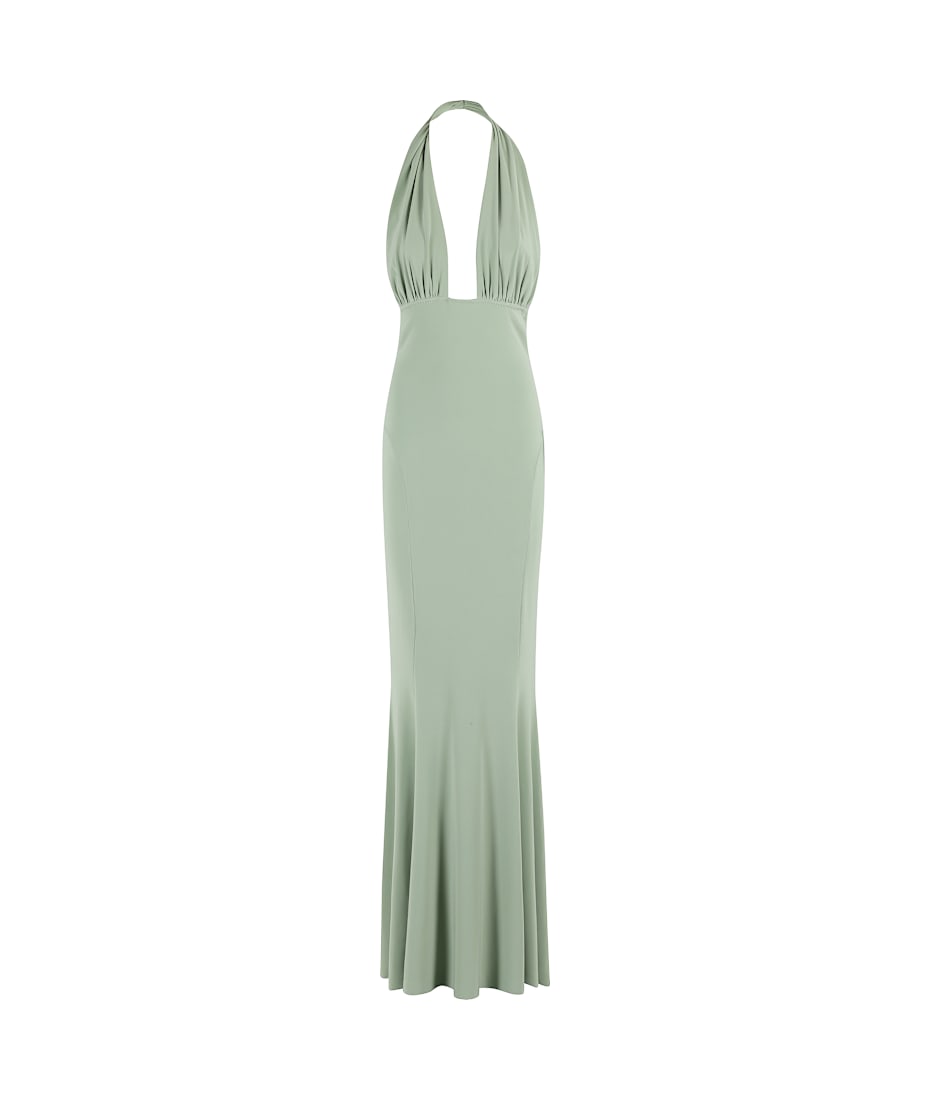 Norma Kamali Cross Halter Fishtail Gown | italist