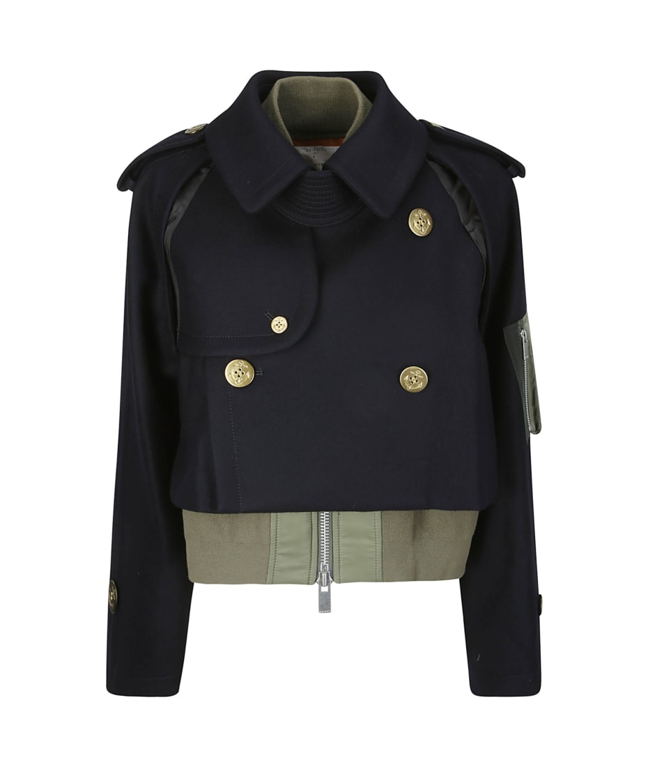 Sacai Wool Melton Mix Blouson | italist