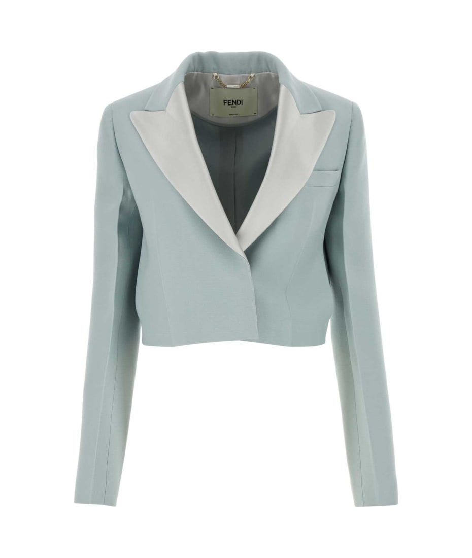 【関税&送料込】Fendi Powder Blue Wool Blend Blazer Fendi Powder Blue Wool Blend Blazer | italist