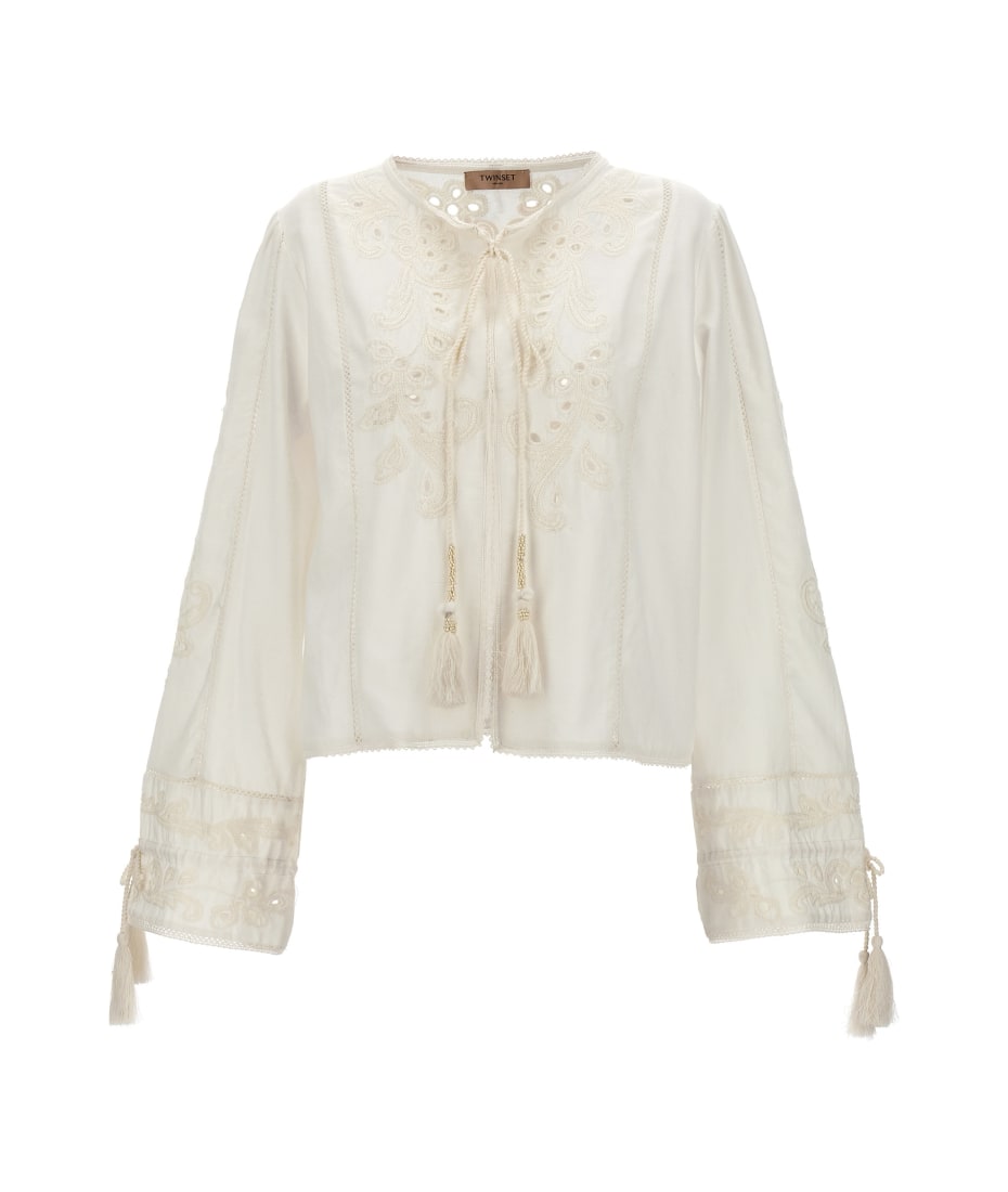 TwinSet Embroidered Blouse - White