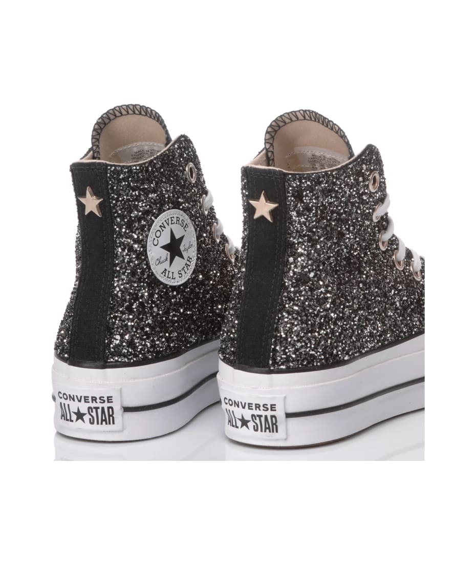 Converse platform nere fashion glitter