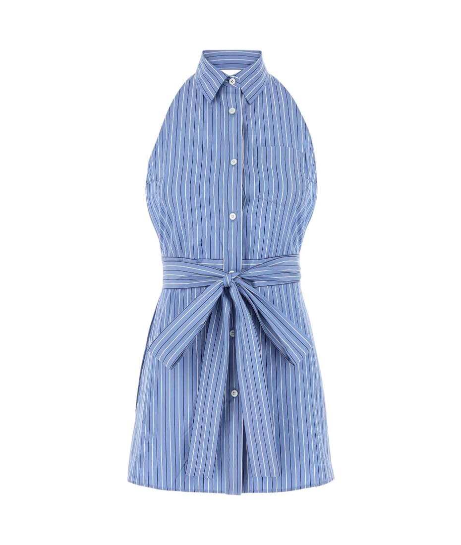 Prada Embroidered Poplin Mini Dress | italist
