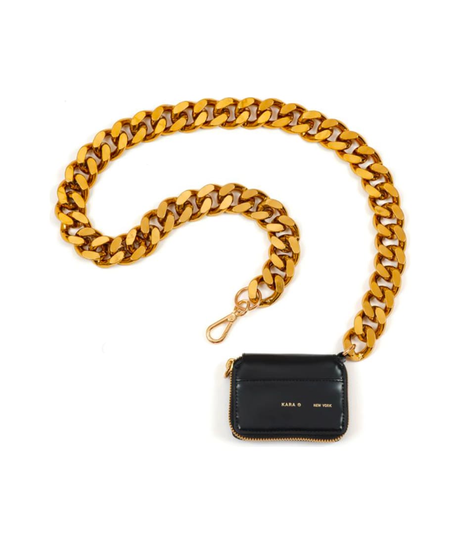 小物 kara wallet chain Shop KARA Chain Leather Bike Wallet Black & Gold | Hypebae