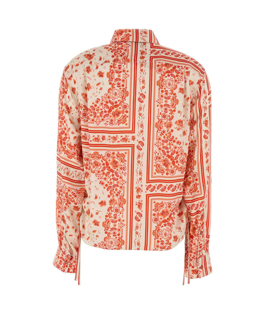 〈 FENDI 〉Vintage Silk Pattern Shirt ＊ Fendi Printed Silk Shirt | italist