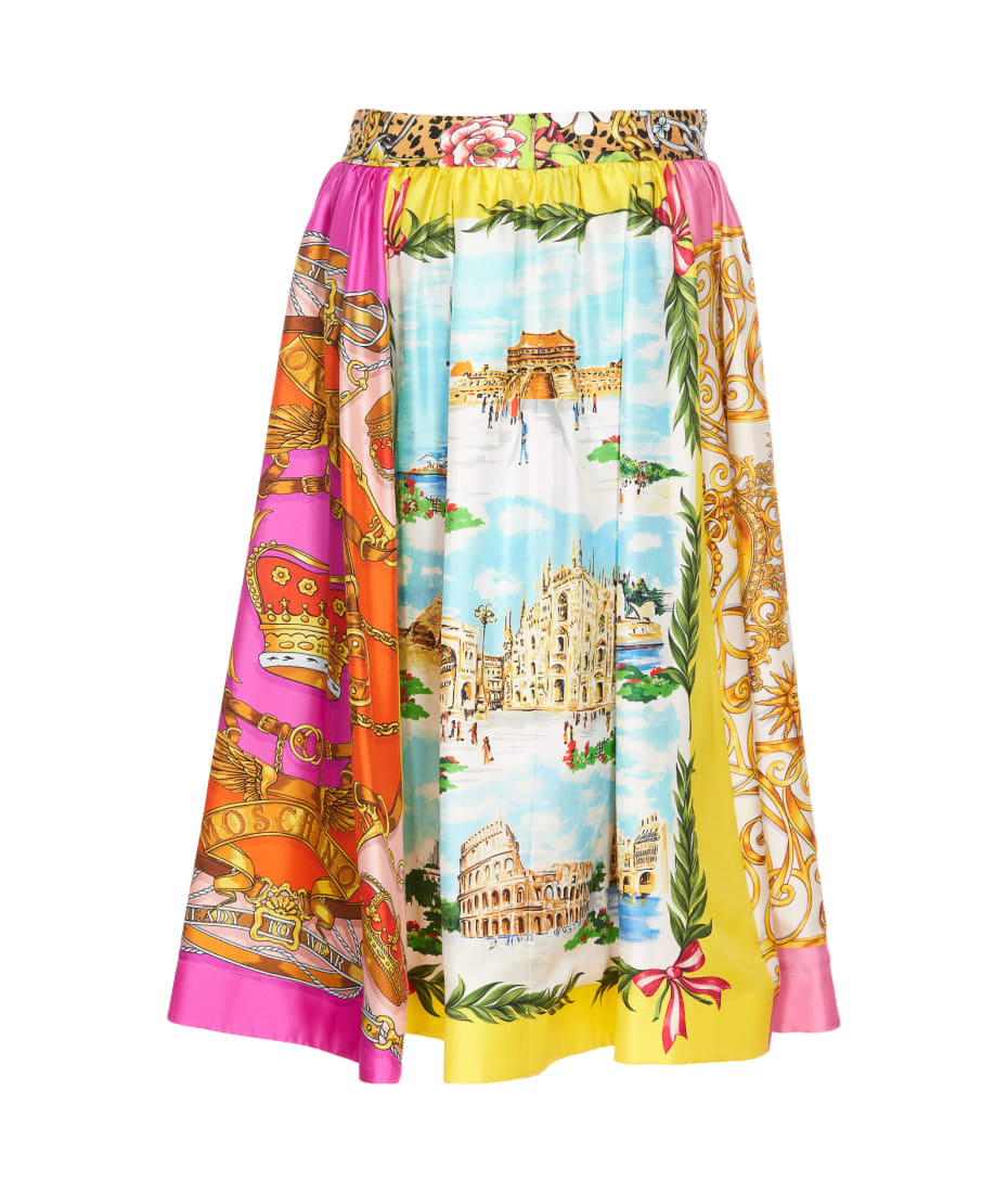スカート moschino Printed skirt Moschino Yellow Pop Art Skirt – Treasures of NYC