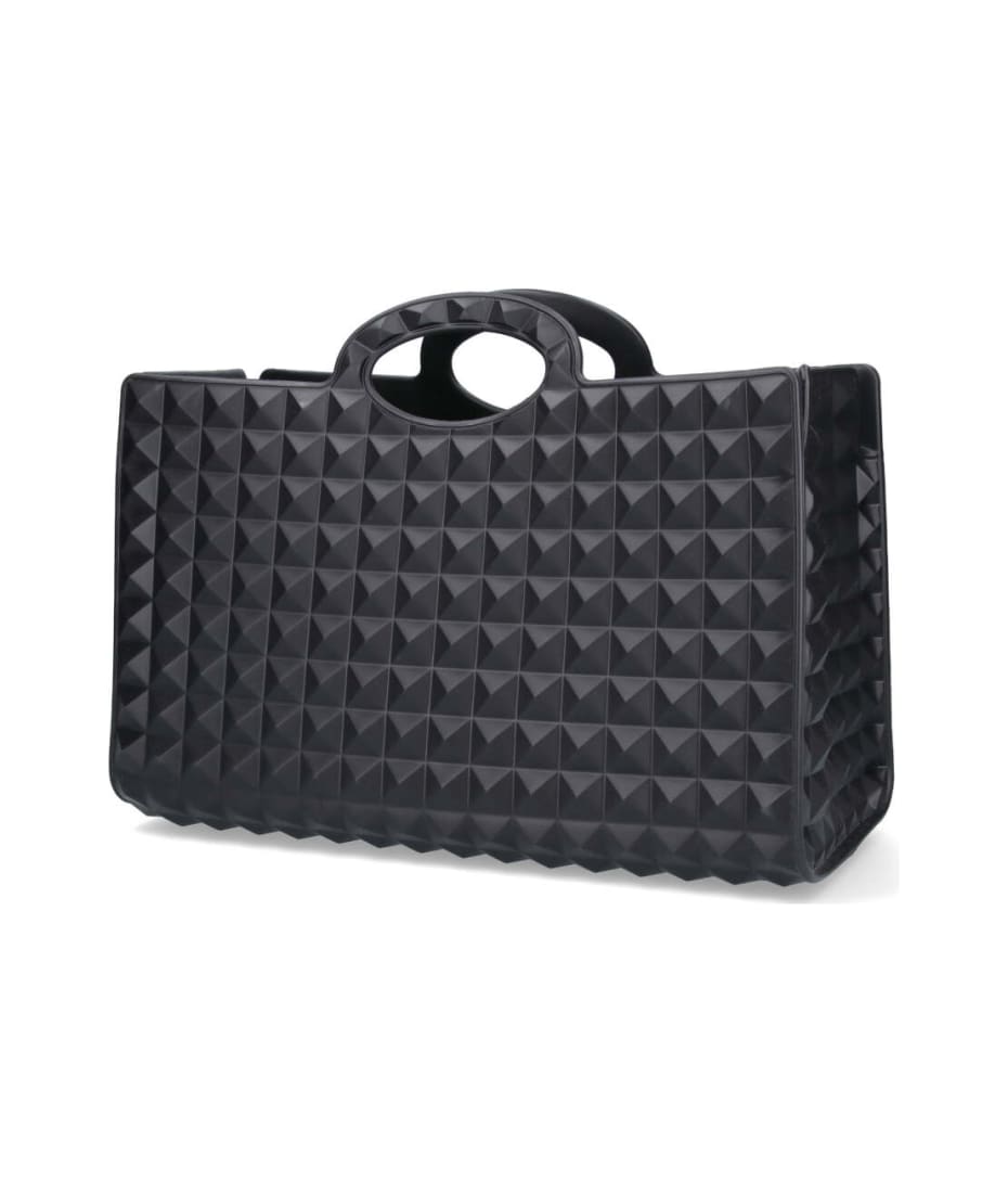【VALENTINO】LE TROISIEME RUBBER TOTE BAG Valentino Le Troisième Rubber Tote Bag in Black | endource
