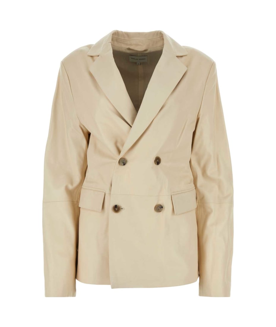 ジャケット Loulou Studio JACKET (DAVAO FROSTIVORY) Loulou Studio Ivory Leather Davao Blazer | italist