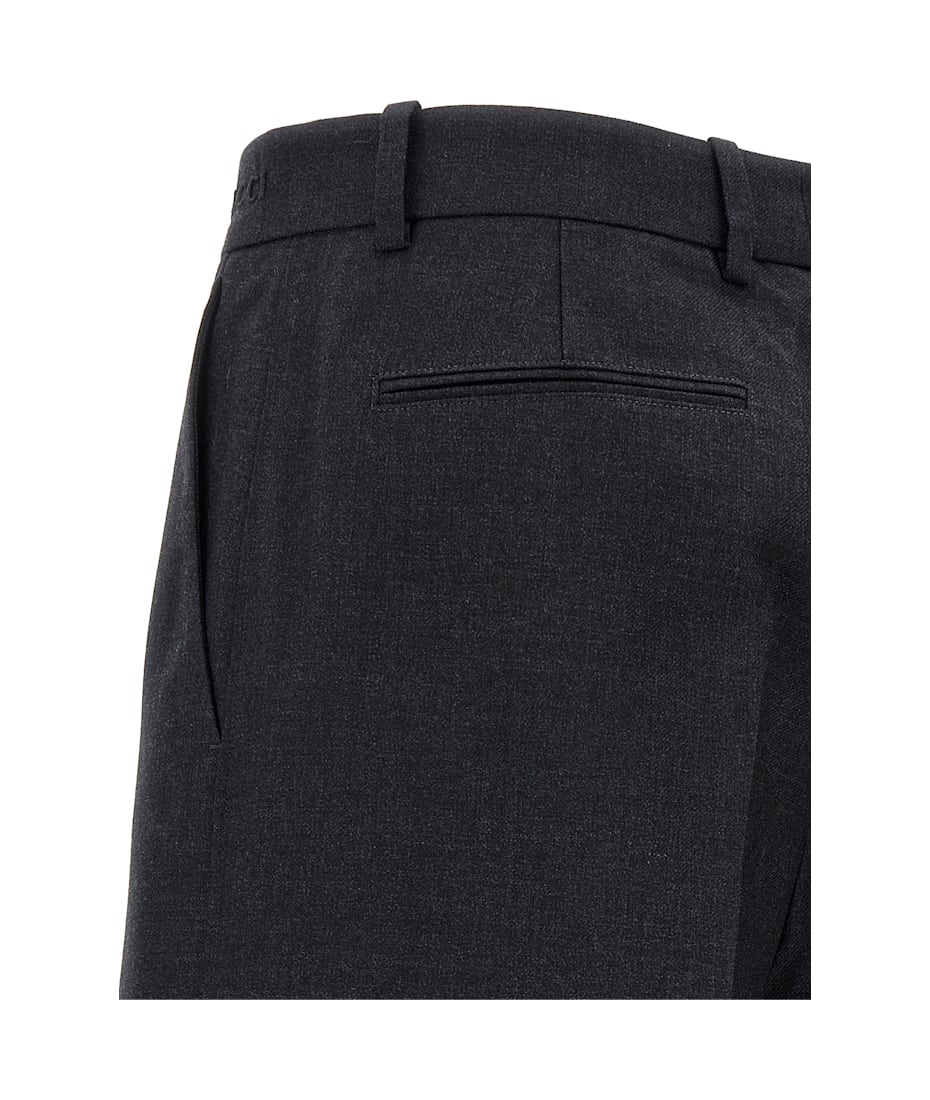 【送料&関税込】Gucci Logo Embroidery Wool Pants Gucci Logo Embroidery Wool Pants | italist