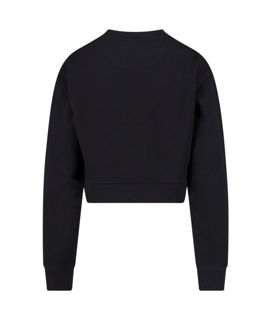 Fendi Logo Cropped Sweatshirt - Black