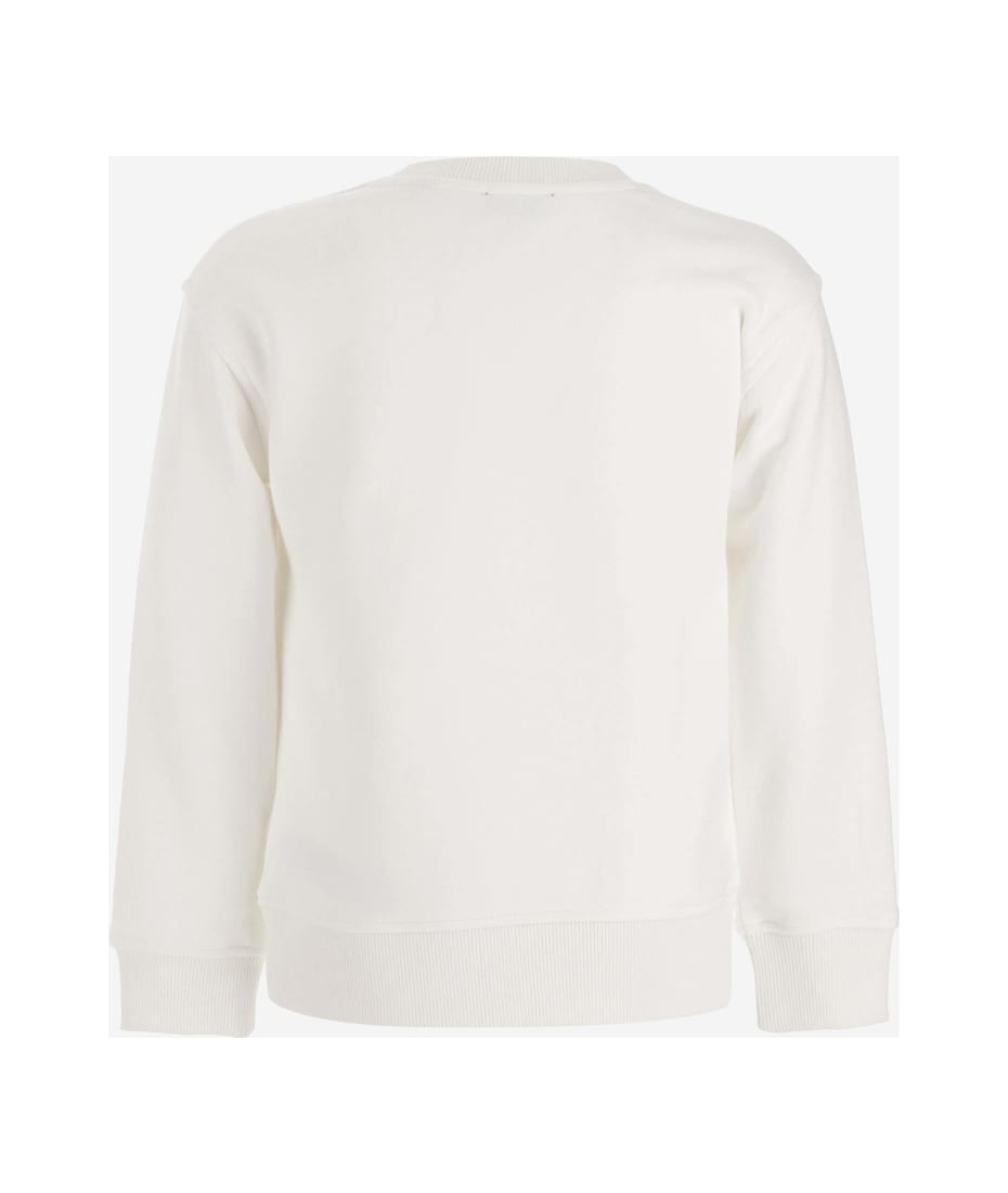 Burberry Cotton Sweatshirt With Ekd - White
