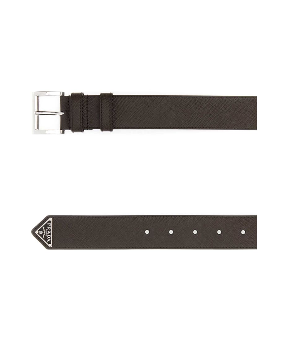 【関税&送料込】Prada Chocolate Leather Belt Prada Chocolate Leather Belt | italist