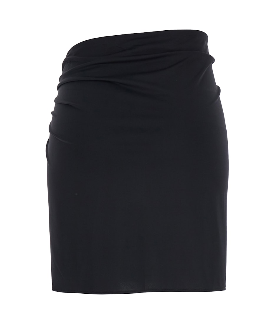 【関税＆送料込み】Versace Black Skirt With Pin Detail With Versace Black Skirt With Pin Detail With Logo And Side Slit