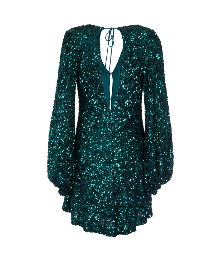 Sequin Embellished V-neck Mini Dress