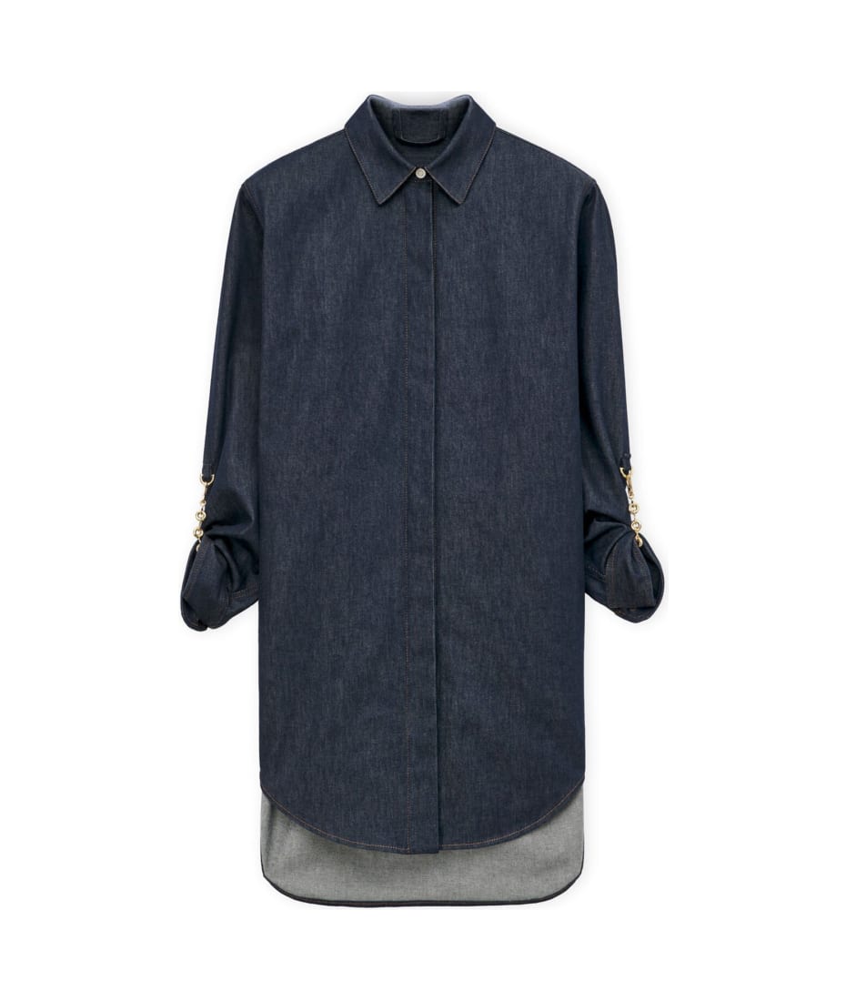 【送料&関税込】Loewe Denim Chain Shirt Dress Loewe Denim Chain Shirt Dress | italist