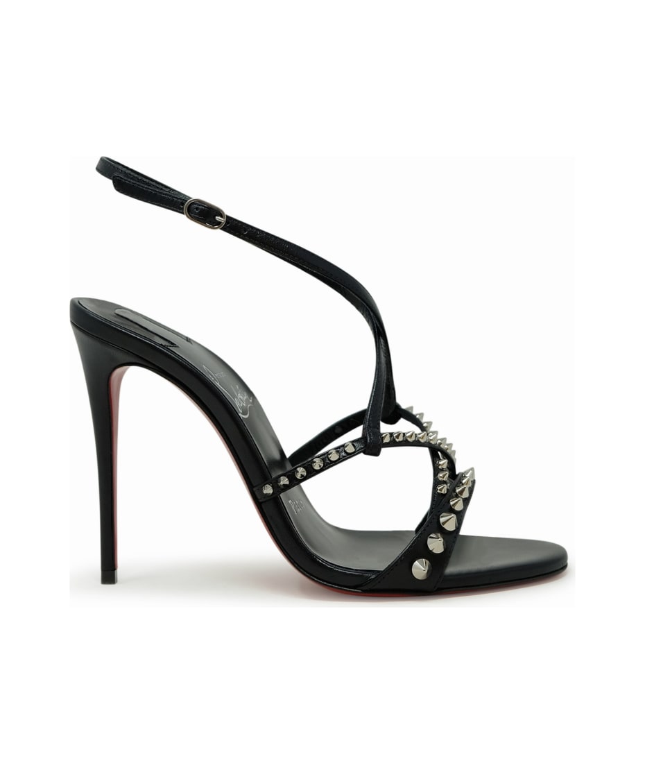 Christian Louboutin ブラック スパイク ハイヒール Christian Louboutin 黒 レザー ハイヒール スパイク付き36