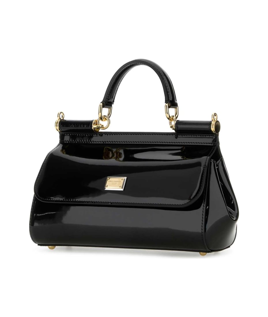 【関税&送料込】Dolce & Gabbana Black Leather Medium Sicily Dolce & Gabbana Black Leather Medium Sicily Handbag