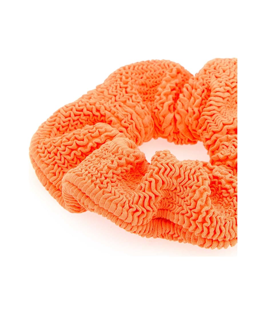 ヘアアクセサリー Hunza G SS24 Orange fabric scrunchie (SCRUNCHIE ORANGE) Scrunchie - Orange | Signature Crinkle Scrunchie | Hunza G