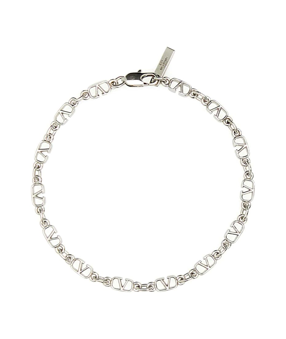 Valentino Garavani Silver Metal Vlogo Bracelet | italist