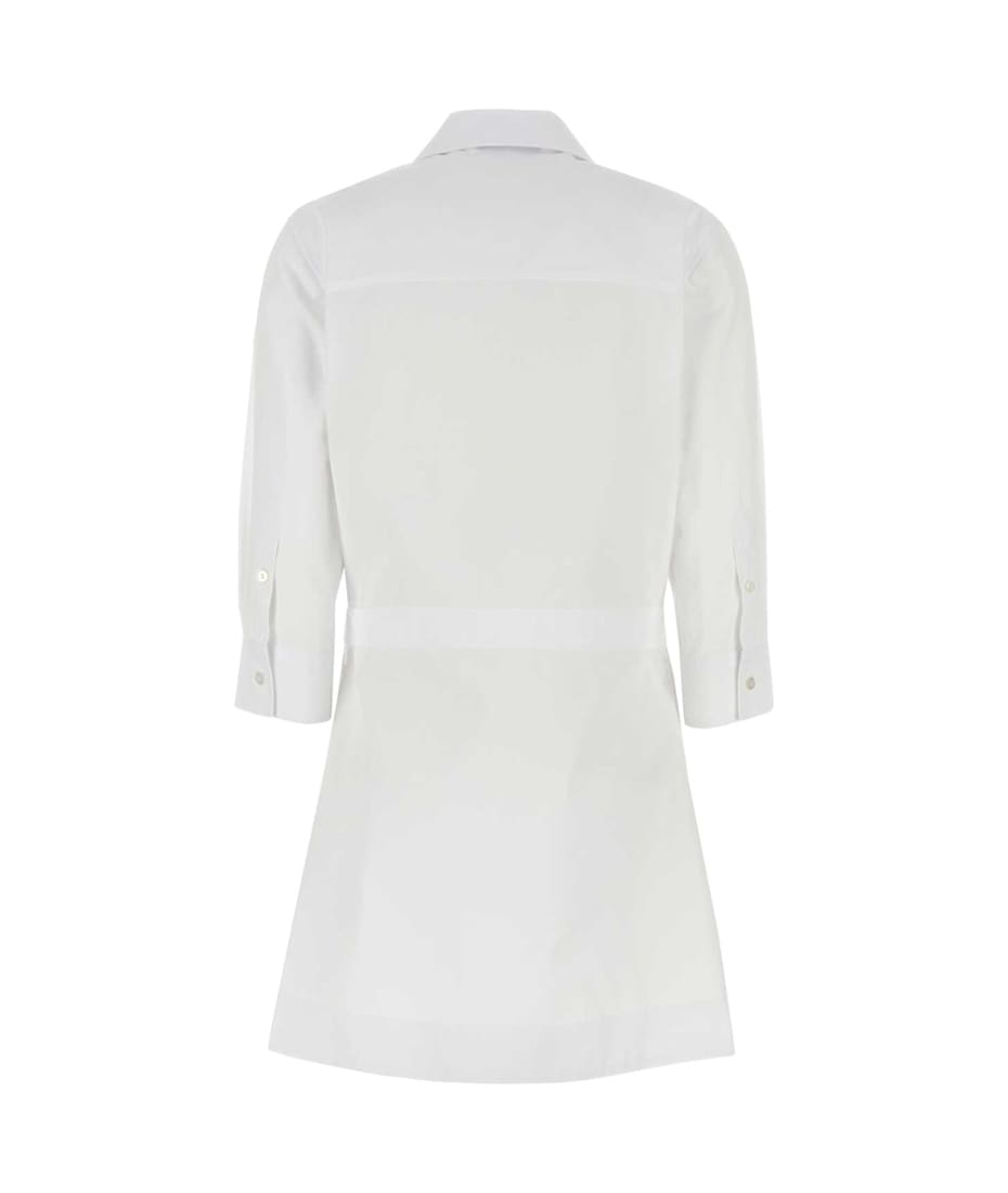 ワンピース GUCCI WHITE POPLIN SHIRT DRESS Cotton poplin shirt dress with embroidery in white | GUCCI® US