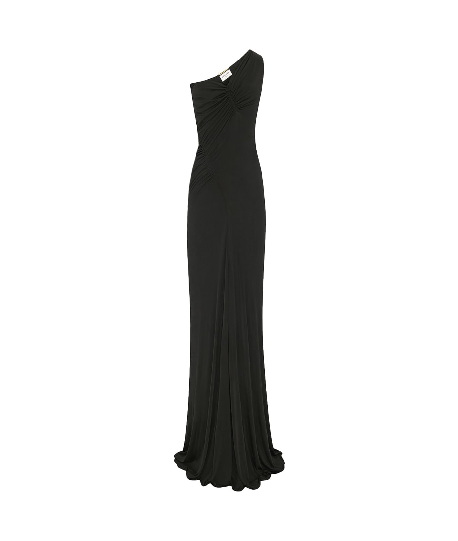 ワンピース Saint Laurent Black viscose long dress (756782Y7F98 1000) Saint Laurent Maxi Dress, Size 8 UK
