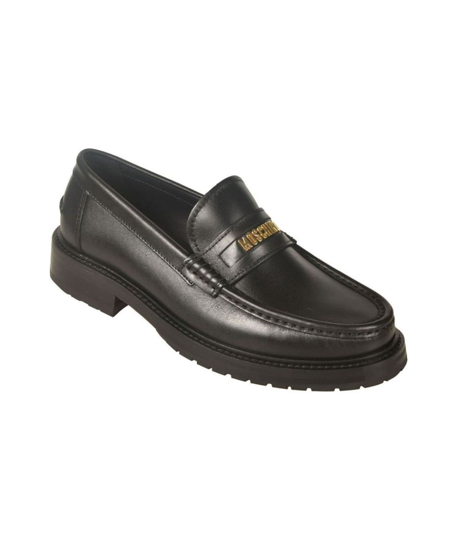 Logo-lettering Slip-on Loafers