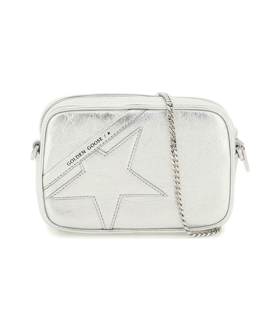 Golden Goose 'mini Star Bag' In Silver Laminated Leather | italist