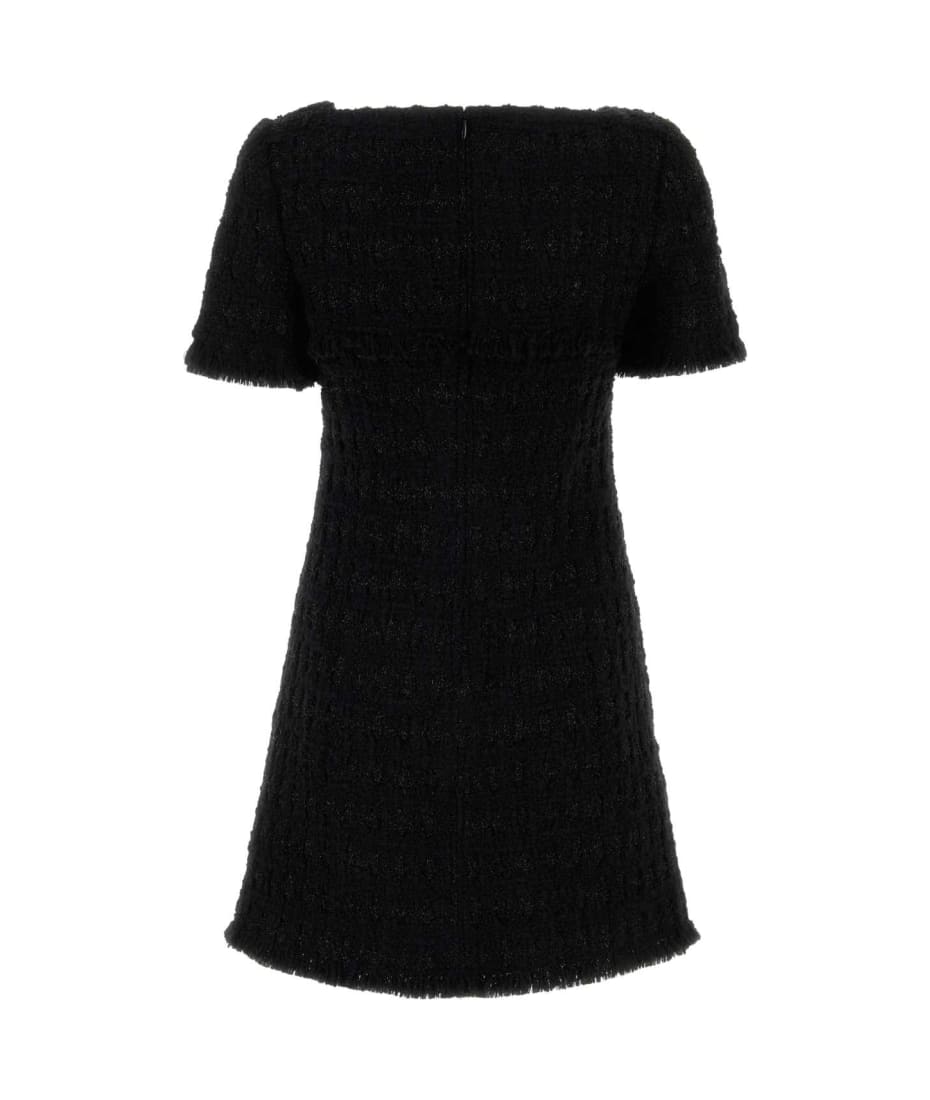 tory burch black mini dress Tory Burch Dress Womens 8 Black Silk Short Sleeve Embroidered Blouson Short main image 0