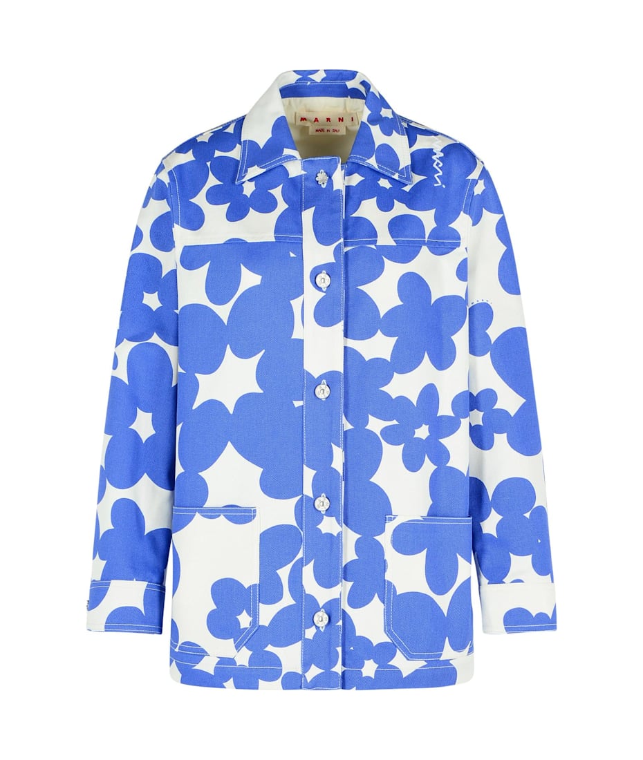 【送料&関税込】Marni Light Blue Cotton Jacket Marni Light Blue Cotton Jacket | italist