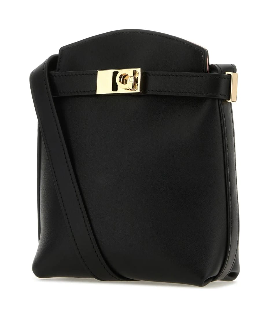 Ferragamo Black Leather Hug Phone Case | italist