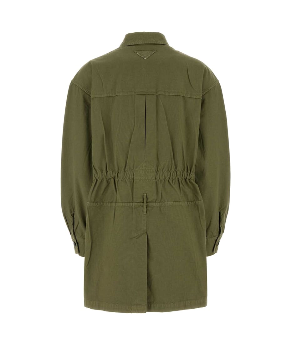 ジャケット PRADA FW25 Army green cotton jacket (P620SSOOO16IH F0161) Military Green Old Panama cotton jacket | PRADA