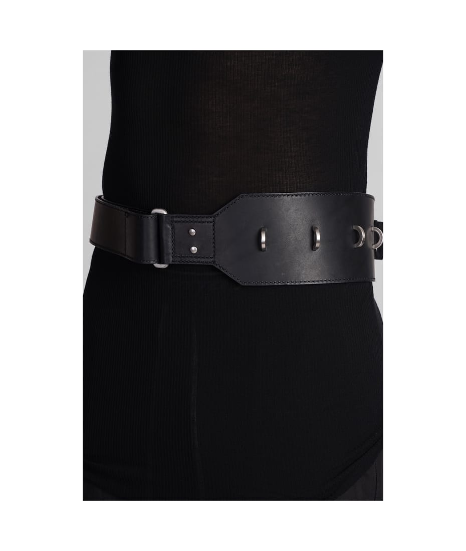 Rick Owens Cargo Belt Belts In Black Leather - black