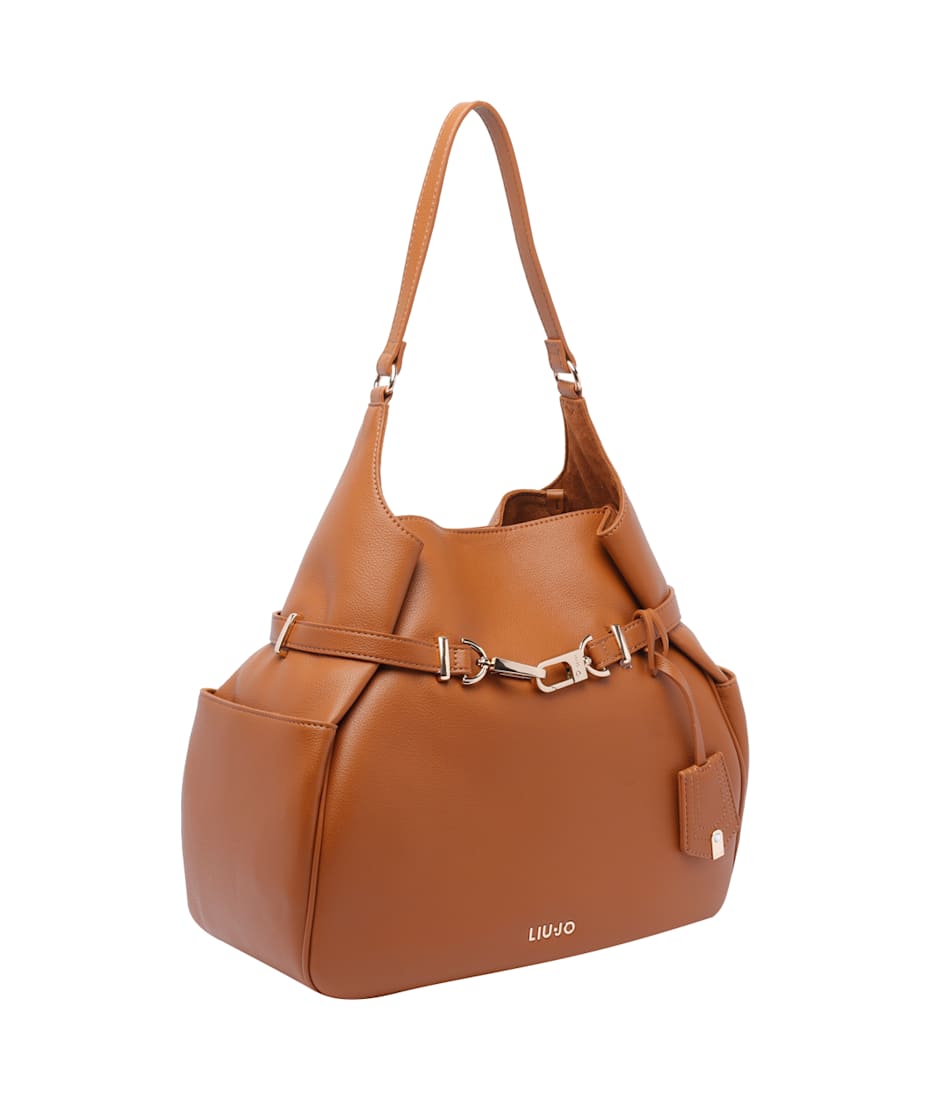 トートバッグ LIU JO HOBO BAG EMBOSSED LEATHER WITH CHAIN Liu Jo Women's Hobo Bag: Ivory Faux Leather with Embossed