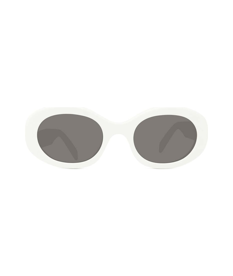 CELINE サングラス CL40194U 25A CELINE CL40197U 25A Shiny White Cat Eye Sunglasses With