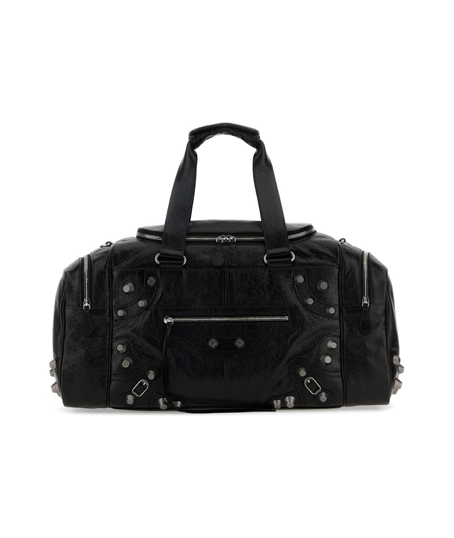 Black Leather Le Cagole Travel Bag