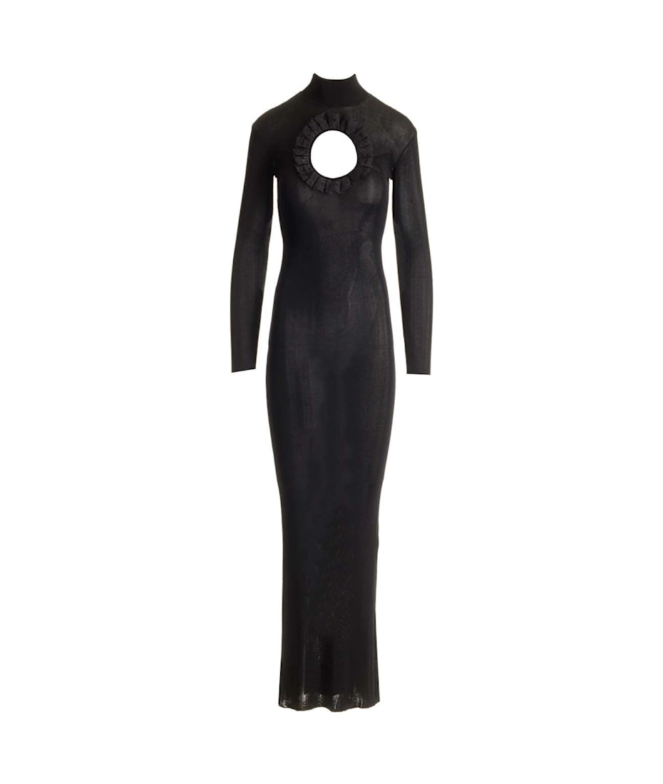 ワンピース SELF PORTRAIT KNITTED MAXI DRESS Black Ribbed Knit Maxi Dress – self-portrait-US