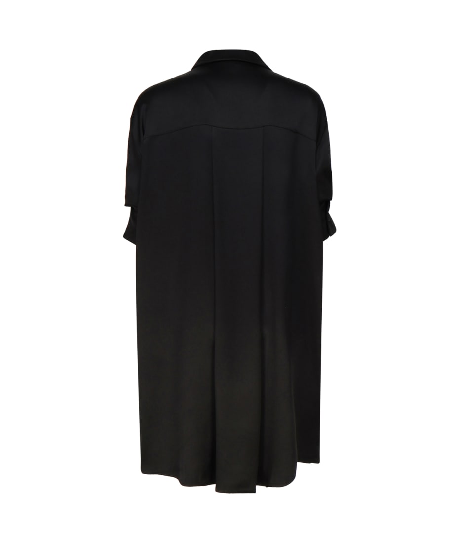 ワンピース LOEWE SS24 Black satin shirt dress (S359Y09XDB BLACK) Loewe Black Satin Shirt Dress | italist