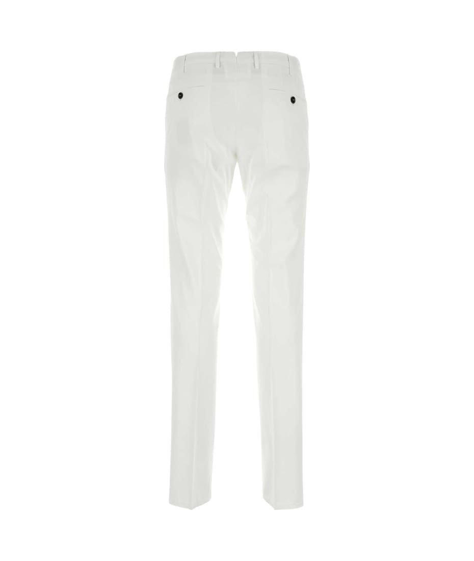 PT Torino White Stretch Cotton Blend Silkochino Pant PT Torino White Stretch Cotton Blend Silkochino Pant
