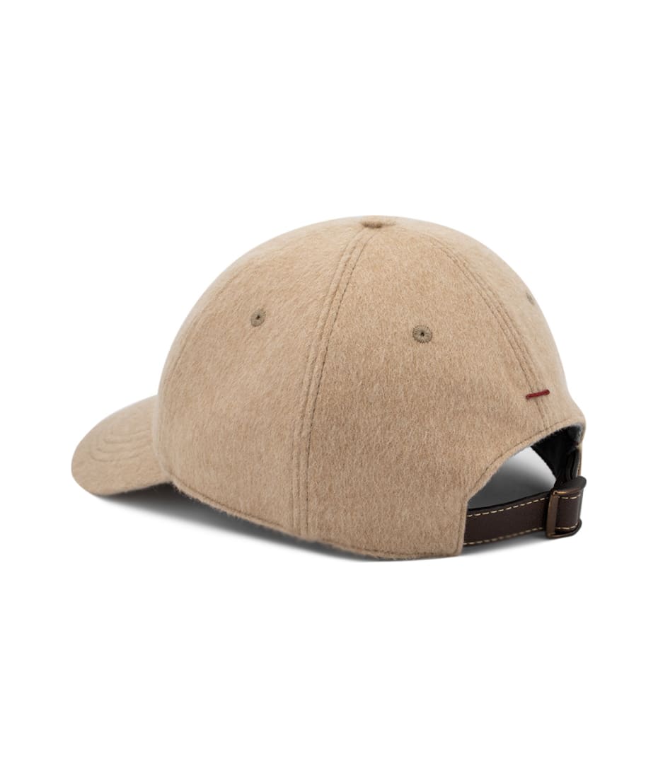 キャップ Brunello Cucinelli Cappello Baseball In Pelle Scamosciata Brunello Cucinelli Men's Wool and Cashmere Logo Baseball Cap