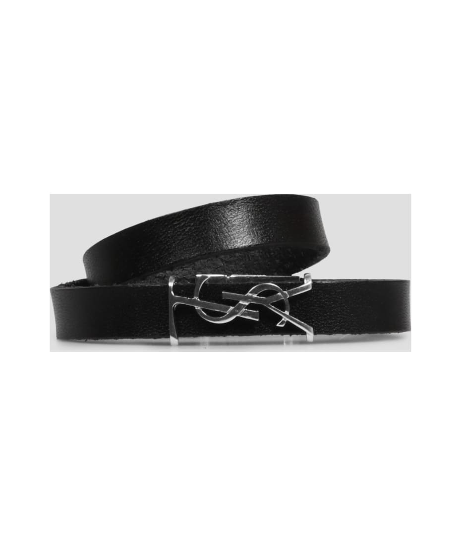 Saint Laurent Black Leather Opyum Bracelet | italist, ALWAYS