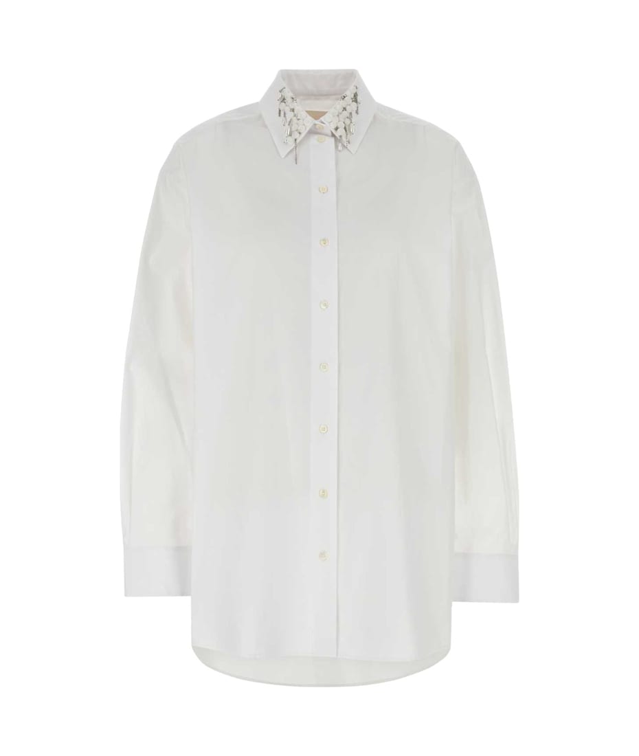 Tシャツ・カットソー GIVENCHY SS25 White poplin oversize shirt (BW61D2G1ZU 100) Givenchy White Poplin Oversize Shirt | italist