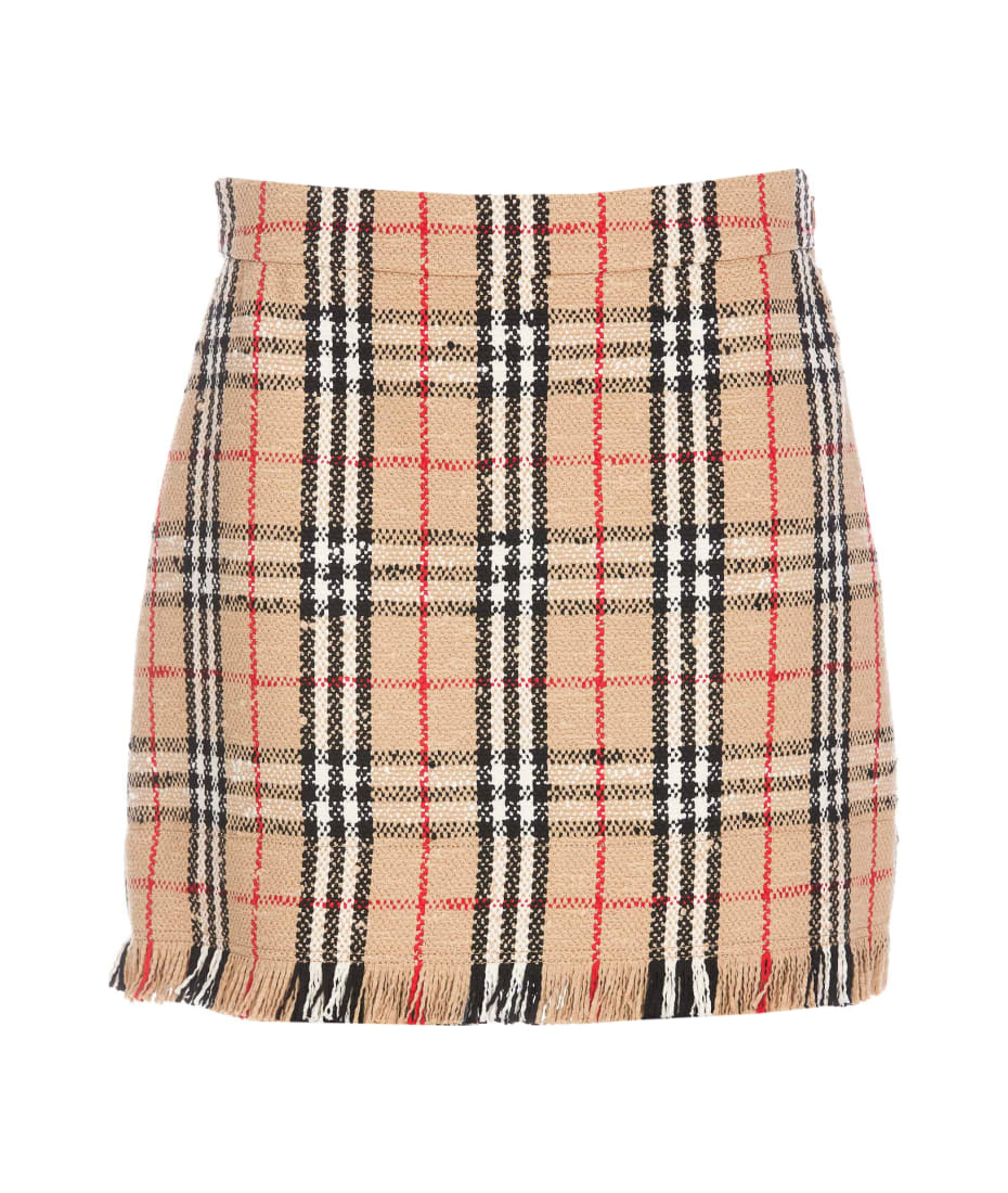 Vintage Check Boucle Miniskirt in Beige - Burberry