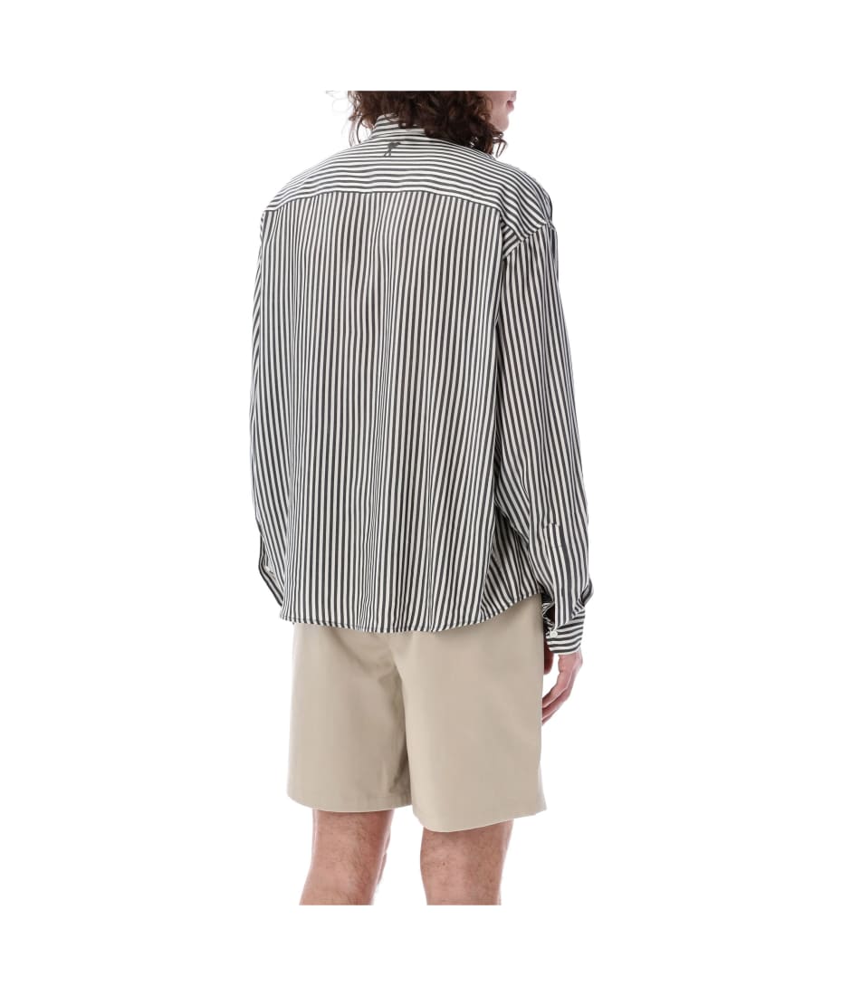 【送料&関税込】Ami Alexandre Mattiussi Grey Striped Double- Ami Alexandre Mattiussi Striped Shirt | italist