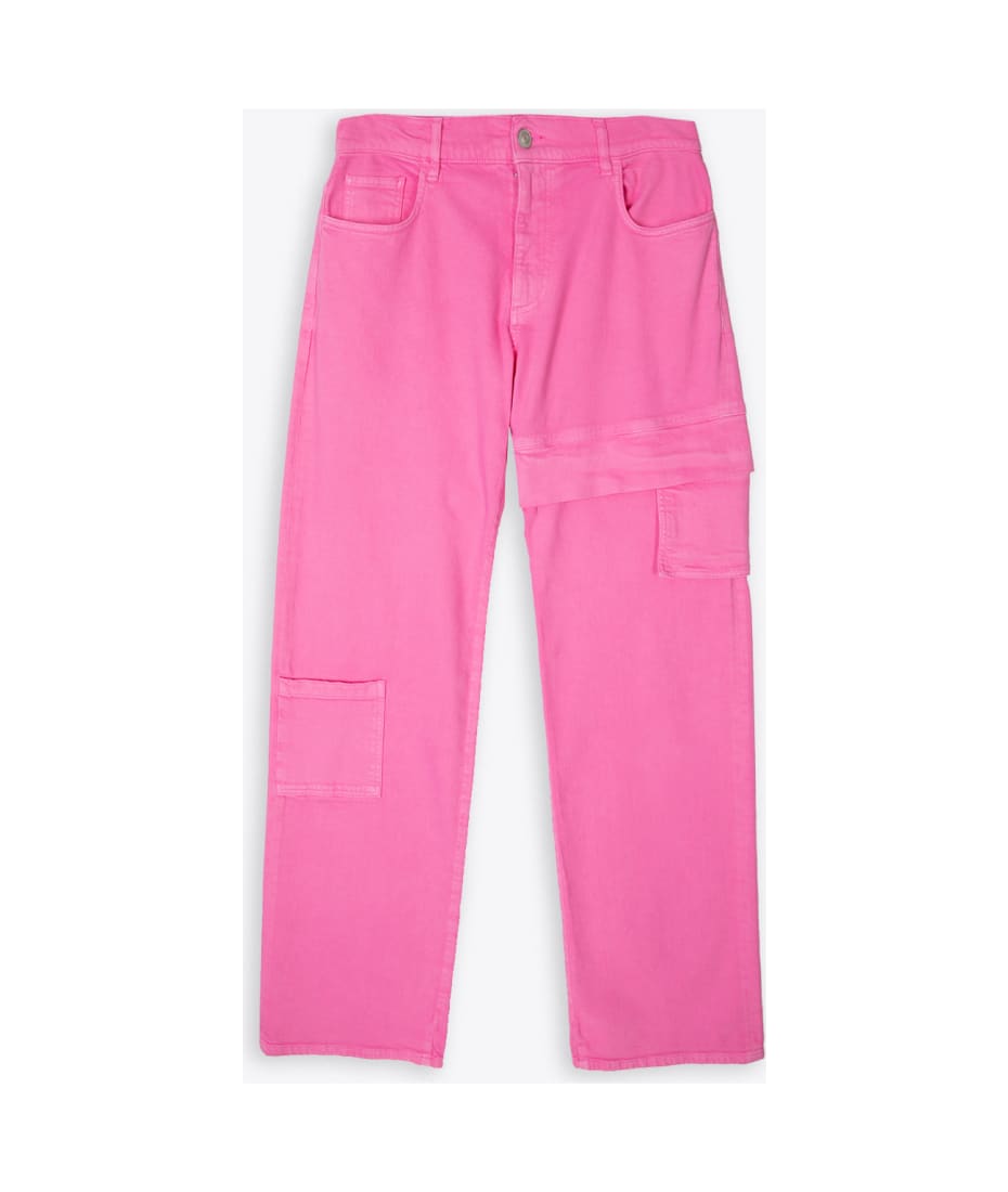 【BAON】Recall Pink String Cargo Denim Banding Pants Denim cargo pants in pink - Blumarine | Mytheresa