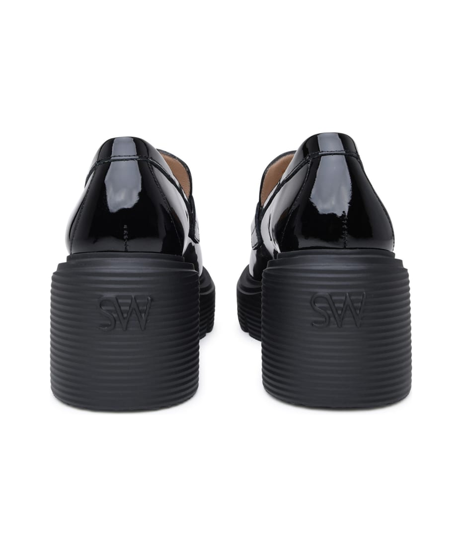 Stuart Weitzman Black Patent Soho Loafers - Black