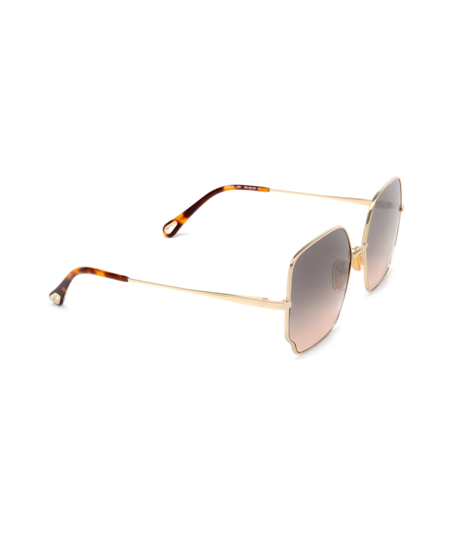 Black Chloé Sunglass Ch0092s in Gold Womens Sunglasses Chloé Sunglasses 