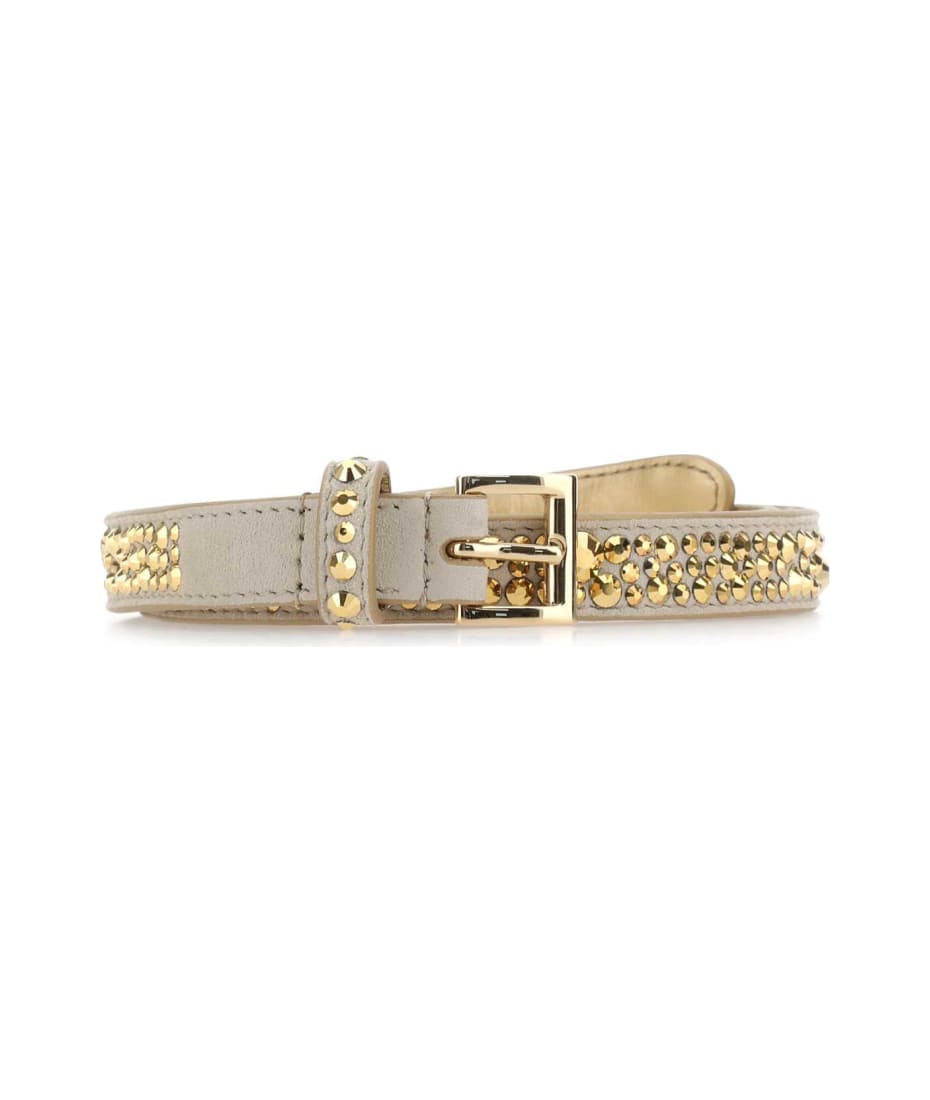 ベルト Prada Crystal-Embellished Suede Thin Belt Prada crystal-embellished Skinny Suede Belt | Black