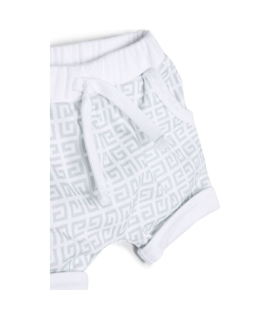 Givenchy T-shirt Shorts And Bandana Set With Printed 4g Logo All-over White In Cotton Baby - White