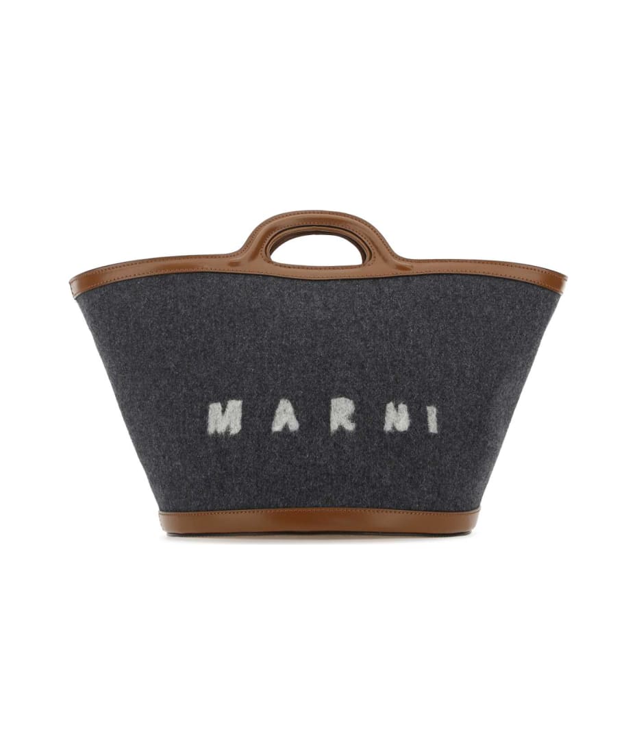 Marni Two-tone Felt And Leather Small Tropicalia Summer