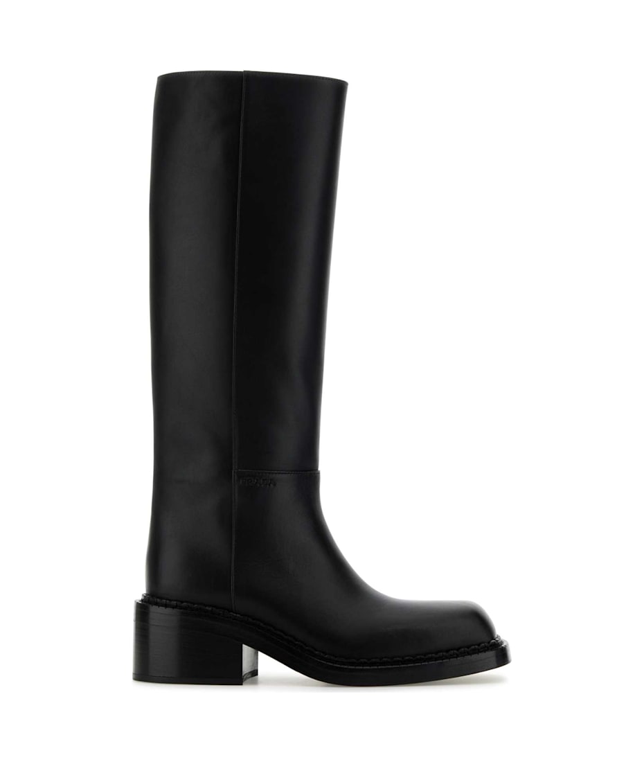 【超安い】 Prada Black Leather Boots | italist 靴