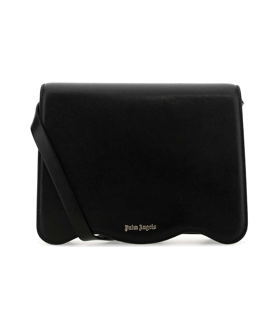 Palm Angels Black Leather Palm Beach Crossbody Bag | italist